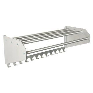 Ex Cell Kaiser 707 36AC Aluminum Wall Mounted Coat Rack with Additional Hook Panel, 36" Length x 15" Width x 11 3/4" Height