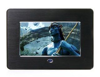 708 7 "Metal Drawing Multi functional Digital Photo Frame with U.S. Plug Charger (Black)  Digital Picture Frames  Camera & Photo