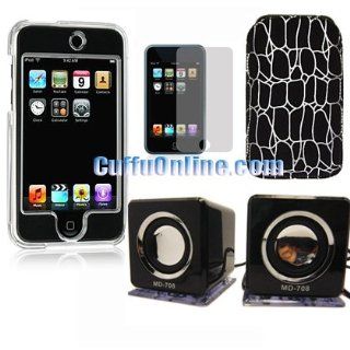 Apple iPod Touch 2 / 2G / 2nd Generation / Touch 3 / Touch 3G Crystal Case Cover (IPOD / I TOUCH IS NOT INCLUDED) + MD 708 Sapphire TruSurround(Portable Speaker for Apple iPhone / iPhone 3G / iPhone 3GS / Video/ Classic / iPod Touch/ iPod Nano) + LCD Scree