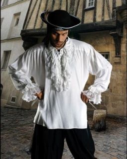 Medieval Poet's Pirate Roberto Cofresi Shirt Costume [White] Clothing