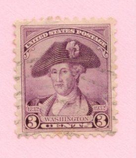 1932 "Washington Bicentennial Issue" 3 Cents (Deep Violet) Stamp (#708) 
