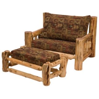 Fireside Lodge Traditional Cedar Log Chair and Ottoman