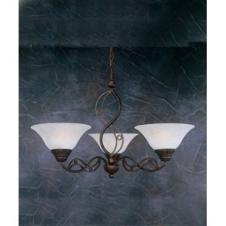 Toltec Lighting Jazz 3 Up Light Chandelier with Marble Glass Shade