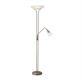 Cupola Combo Torchiere Floor Lamp with Gooseneck Reading Light