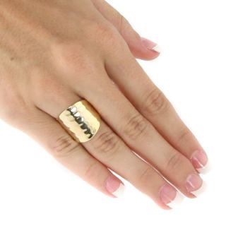 Palm Beach Jewelry 18K Sterling Silver Hammered   Style Ring