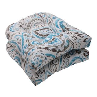 Pillow Perfect Paisley Wicker Seat Cushion (Set of 2)
