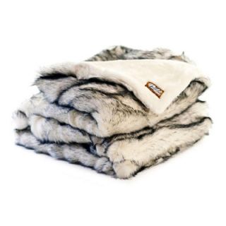 Posh Pelts Arctic Fox Faux Fur Acrylic Throw Blanket and Pillow Set