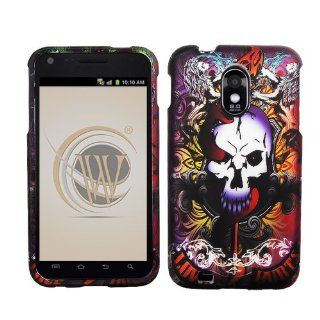 Samsung Epic 4G Touch (Sprint Galaxy S II) SPH D710 Rubber Feel Hard Case Cover   Lion Skull Cell Phones & Accessories