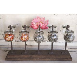 Hacienda Wood and Metal Votive Holder / Vase