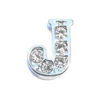Fancy Letter J Floating Locket Charm Jewelry