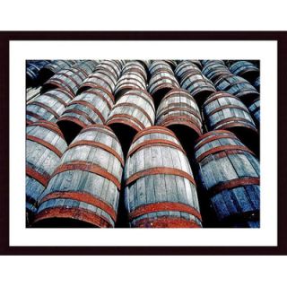 Barewalls Old Wine Barrels Wood Framed Art Print