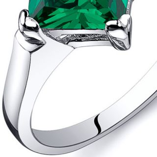 Oravo Striking 1.50 Carats Princess Cut Amethyst Emerald Ring
