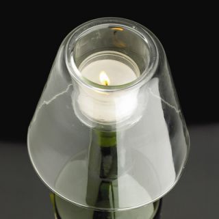 Biedermann and Sons Glass Wine Bottle Candle Holder