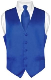 Biagio Men's Solid ROYAL BLUE SILK Dress Vest NeckTie Set for Suit or Tuxedo at  Men�s Clothing store