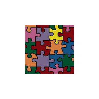 Joy Carpets Whimsy Essentials Puzzled Jigsaw Pieces Kids Rug