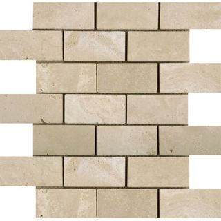 Emser Tile Natural Stone 12 x 12 Tumbled Travertine Offset Mosaic in