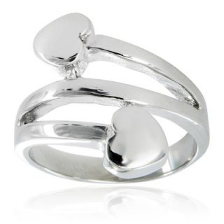 West Coast Jewelry Stainless Steel Double Heart Band Ring