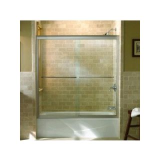 Frameless Sliding Bath Door with Crystal Clear Glass, 49   52 x 63