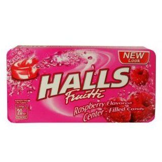 Halls Fruitti Center Filled Candy Snack Raspberry Flavored 22.4 G (8 Pellets) X 5 Boxes  Beer Brewing Hops  Grocery & Gourmet Food