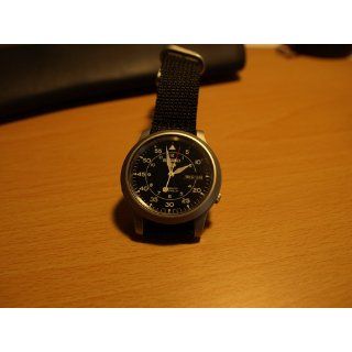 Seiko Men's SNK809 "Seiko 5" Automatic Watch with Black Canvas Strap Seiko Watches
