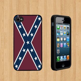 Confederate Rebel Flag Custom Case/Cover FOR Apple iPhone 4 /4S BLACK Rubber Case ( Ship From CA ) Cell Phones & Accessories