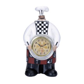 Chef Wall Clock with Dainty Checkered Pattern