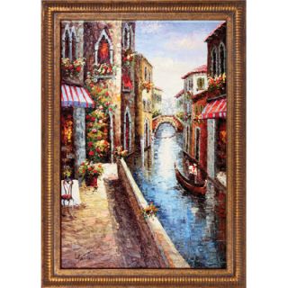 Hokku Designs Morning in Venice Hand Painted Oil Canvas Art with Frame