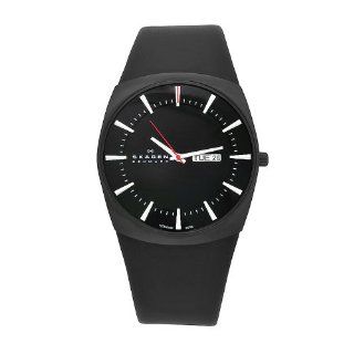 Skagen Men's 696XLTBLB Denmark Black Leather Black Dial Watch at  Men's Watch store.
