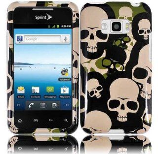 LG Optimus Elite LS696   Design Cover   Camouflage Falling Skull Hard Case Cell Phones & Accessories