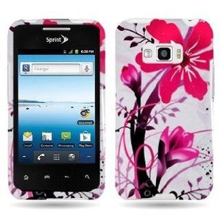 For LG Optimus Elite LS696 Bundle Phone Accessory   Pink Splash Designer Protector Snap on Hard Case Cover + SogaWireless Stylus Pen [SWB352] Cell Phones & Accessories