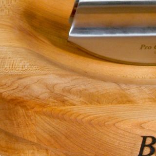 John Boos Herb a Round Cutting Board with Knife