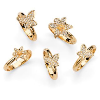 palm beach jewelry gold plated stackable rings set