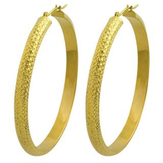 Fremada Jewelry Diamond Cut Hoop Earrings