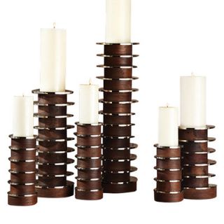 Global Views Short Stacked Plate Candle Holder