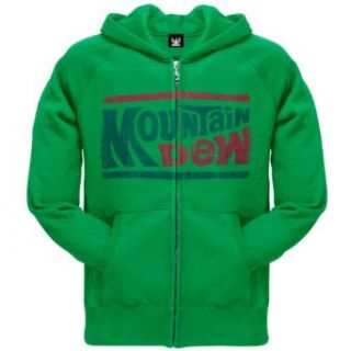 Mountain Dew   Mens Distressed Classic Logo Zip Hoodie Fashion Hoodies Clothing