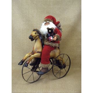 Karen Didion Crakewood Vintage Horse Trike Santa Claus Figurine