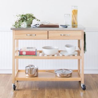 Kitchen Island Cart with Stainless Steel Top