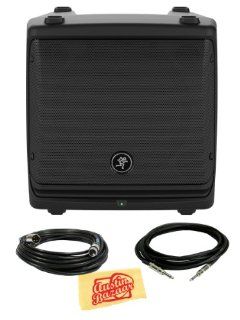 Mackie DLM8 2000 Watt 8 Inch Powered Loudspeaker Bundle with XLR Cable, Instrument Cable, and Polishing Cloth Musical Instruments