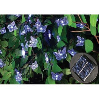 Solar light chain White finish Number of lights 40 With butterfly