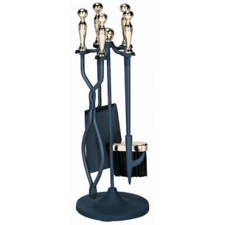 Uniflame 4 Piece Polished Brass Stoveset With Stand