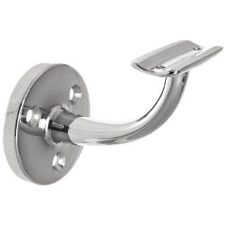 Rockwood 701.26 Brass Hand Rail Bracket with Fasteners for Metal Rail, 2 13/16" Diameter Base, 3 1/2" Projection, Polished Chrome Plated Finish Industrial Hardware