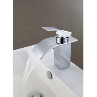 Sumerain Single Handle Deck Mount Waterfall Bathroom Sink Faucet with