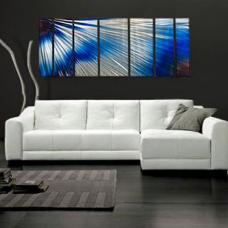 All My Walls Abstract by Ash Carl Metal Wall Art in Blue and White