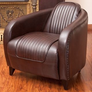 Pamela Channeled Leather Club Chair