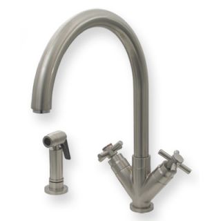 Whitehaus Collection Luxe Two Handle Single Hole Kitchen Faucet with