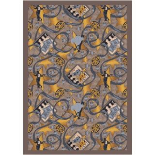 Joy Carpets Gaming and Entertainment Taupe Silver Screen Novelty Rug