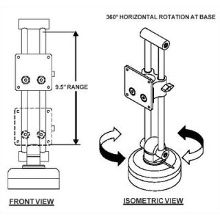 Peerless Vertical Desktop Mount with 1 Stationary Base for LCD