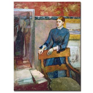 Helene Routart in Her Fathers Study by Edgar Degas Painting Print
