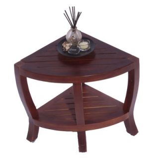 Decoteak Contemporary Teak Corner Indoor Outdoor Stool Table or Shelf