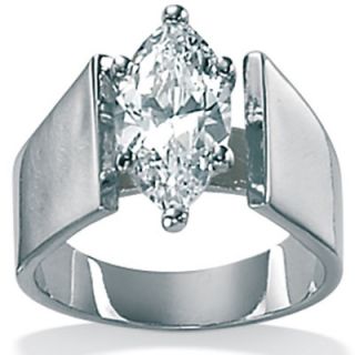 Palm Beach Jewelry Sterling Silver Cubic Zirconia Marquise Cut Ring